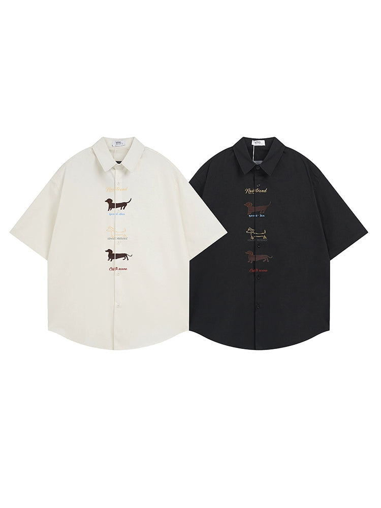 NUBI 'Lazy puppy' Short-sleeve Shirt