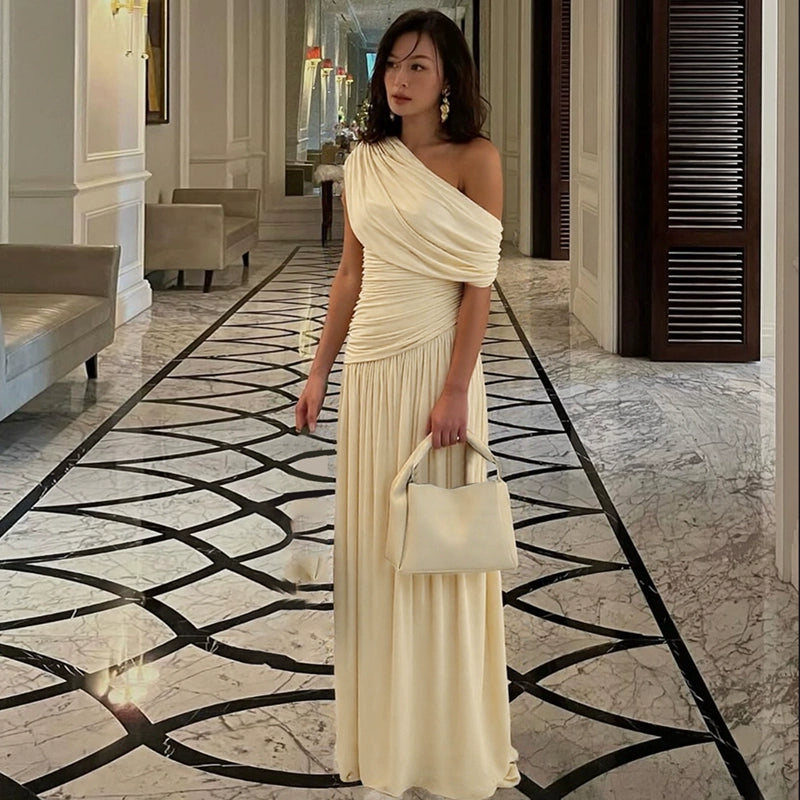 The Callan Elegant Slim Drape Dress