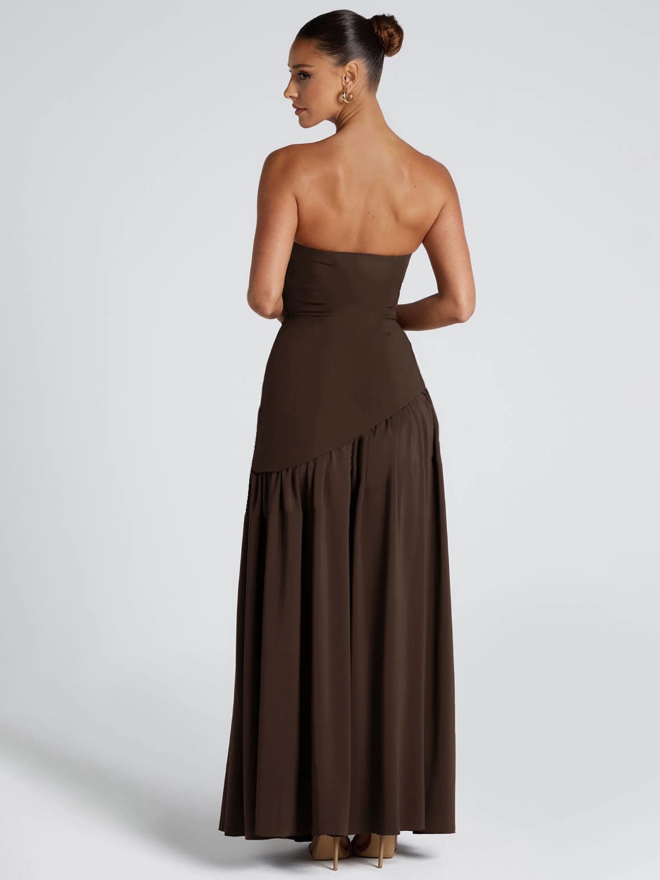 THE 'Lucasta' BAND COLLAR LONG DRESS