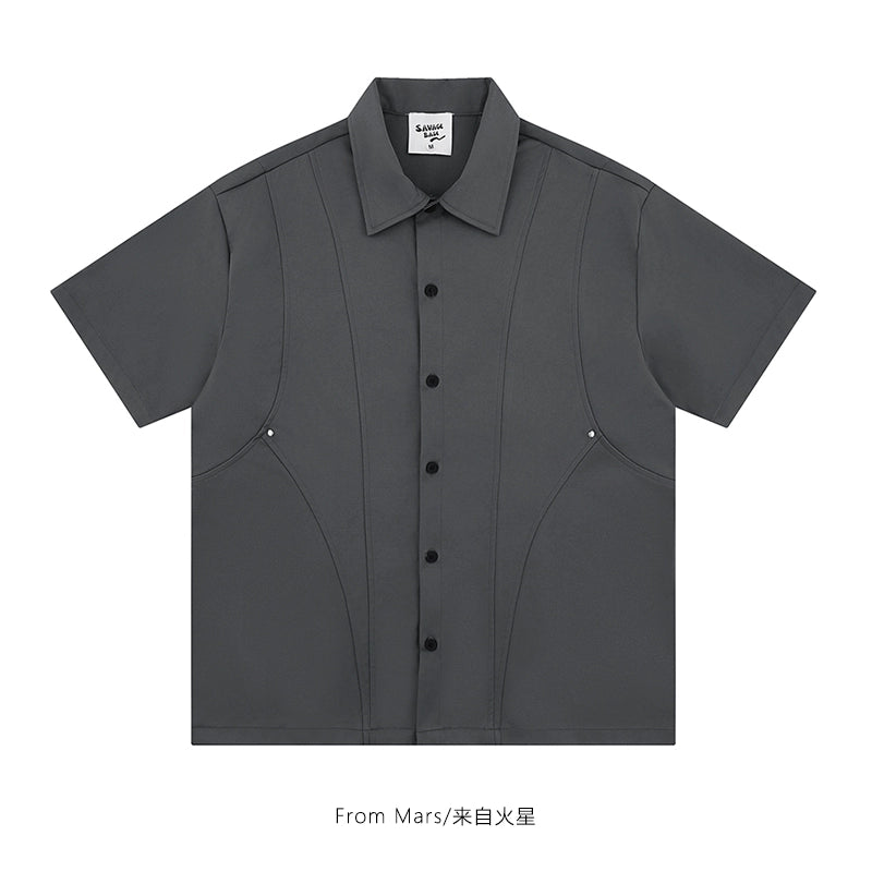 NUBI 'Cases' Loose-fitting Short-sleeved Shirt