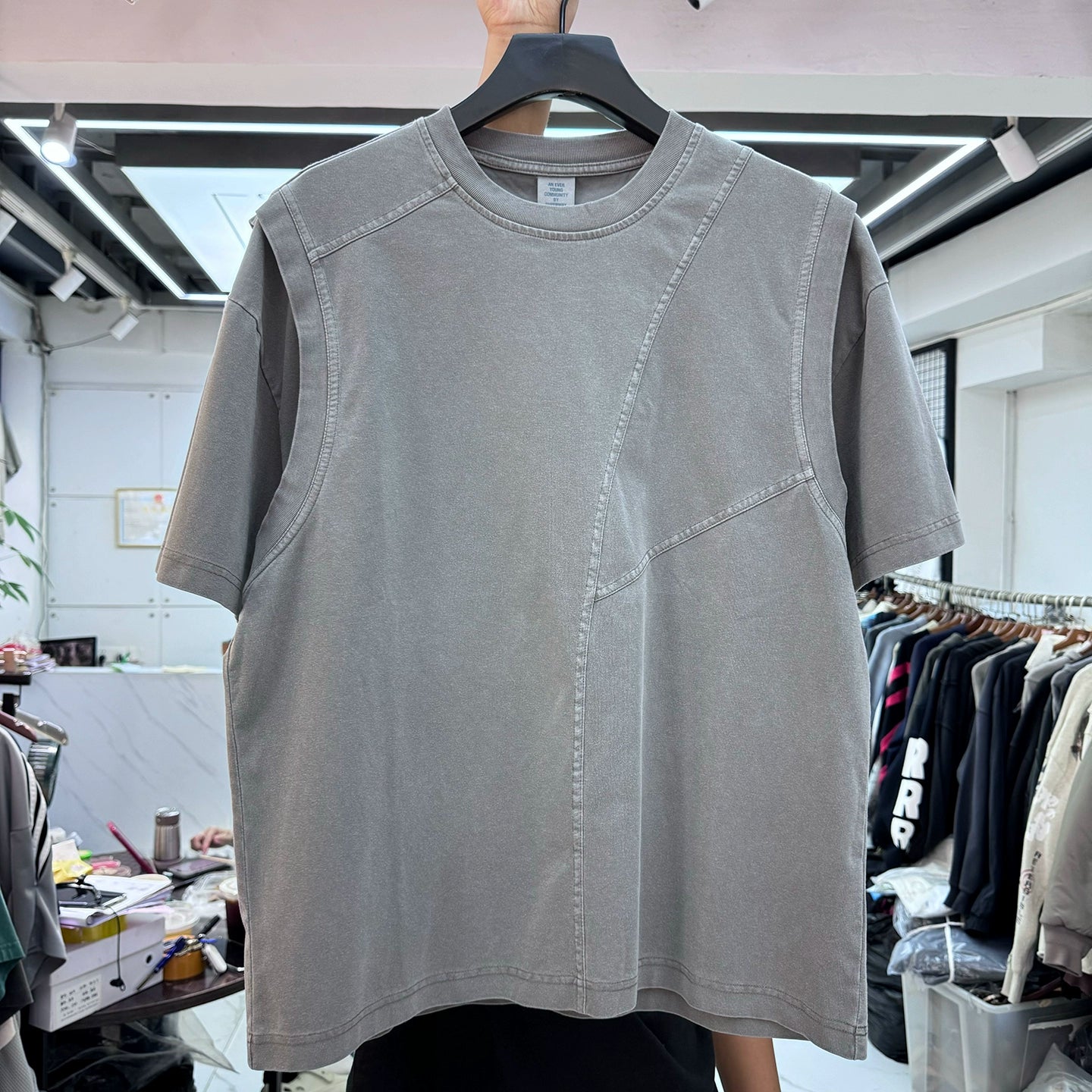NUBI 'Studded' Oversize Crew neck T-shirt