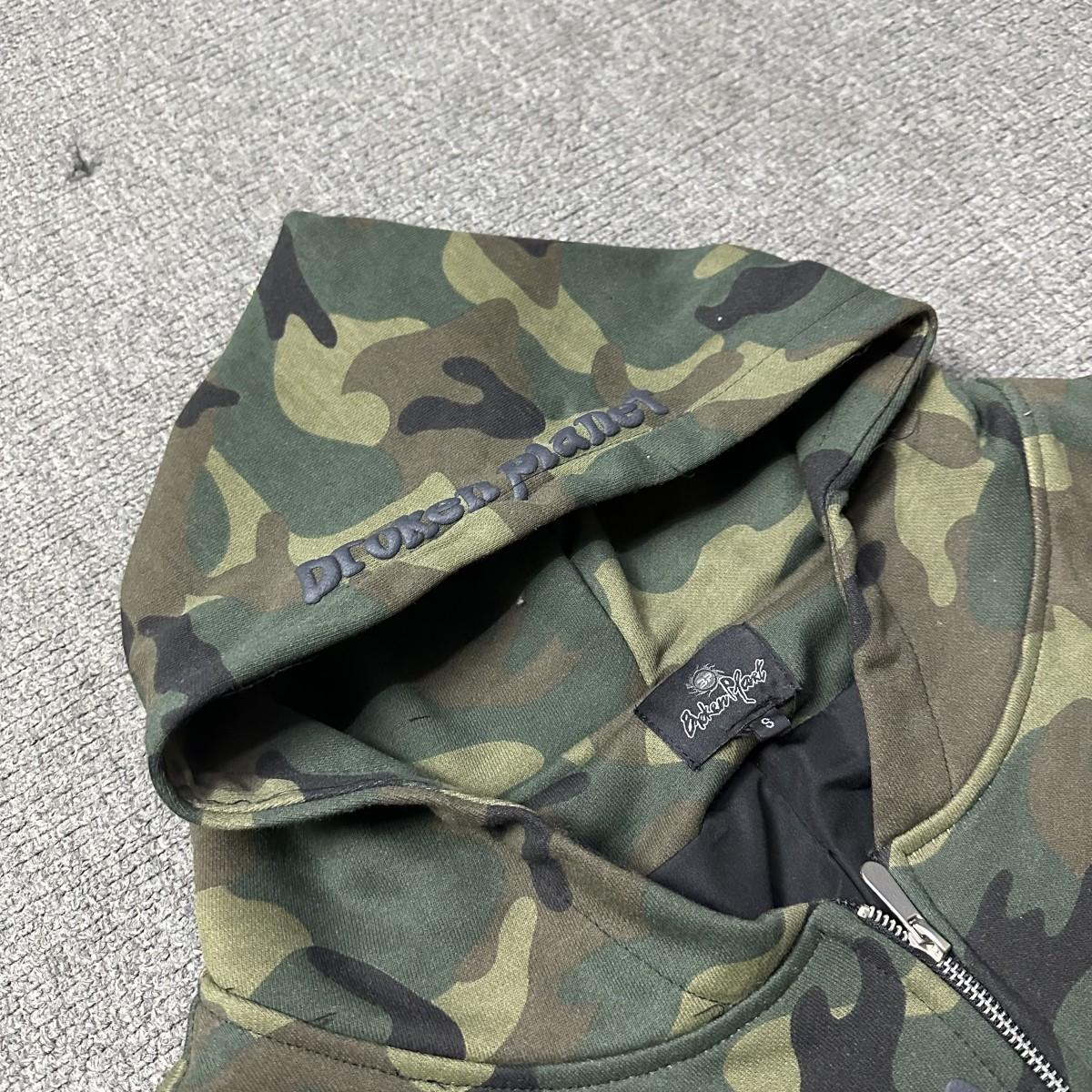BROKEN PLANET CAMO ZIP-UP HOODIE