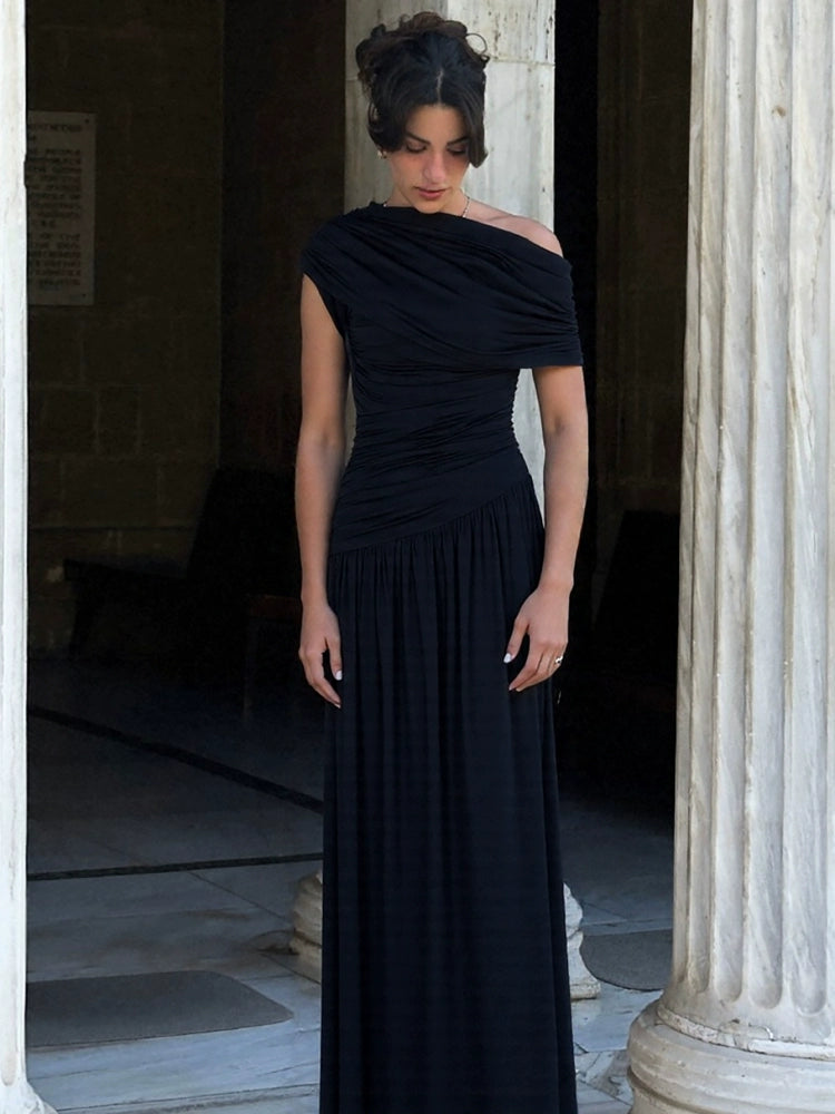 The Callan Elegant Slim Drape Dress