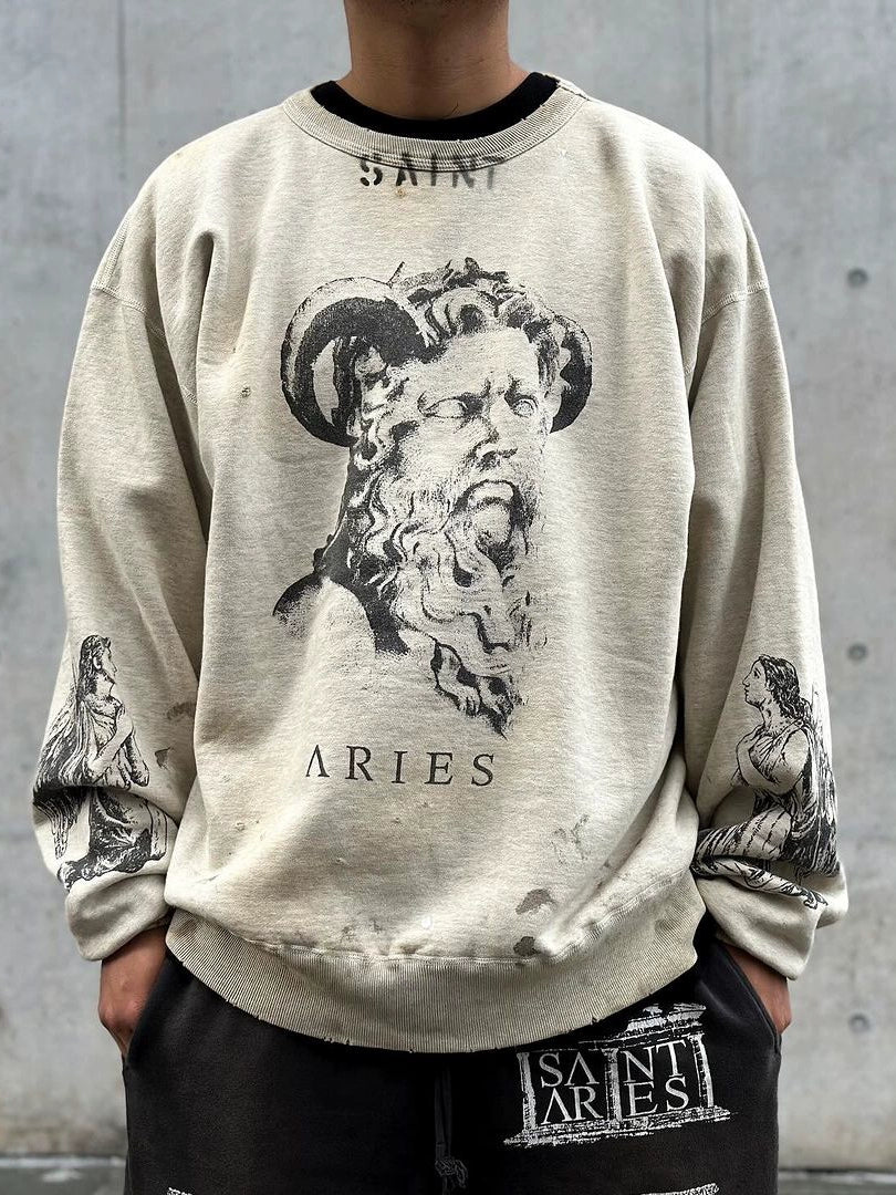 SAINT MICHEAL x ARISE RAGLAN Statue Crewneck Sweatshirt
