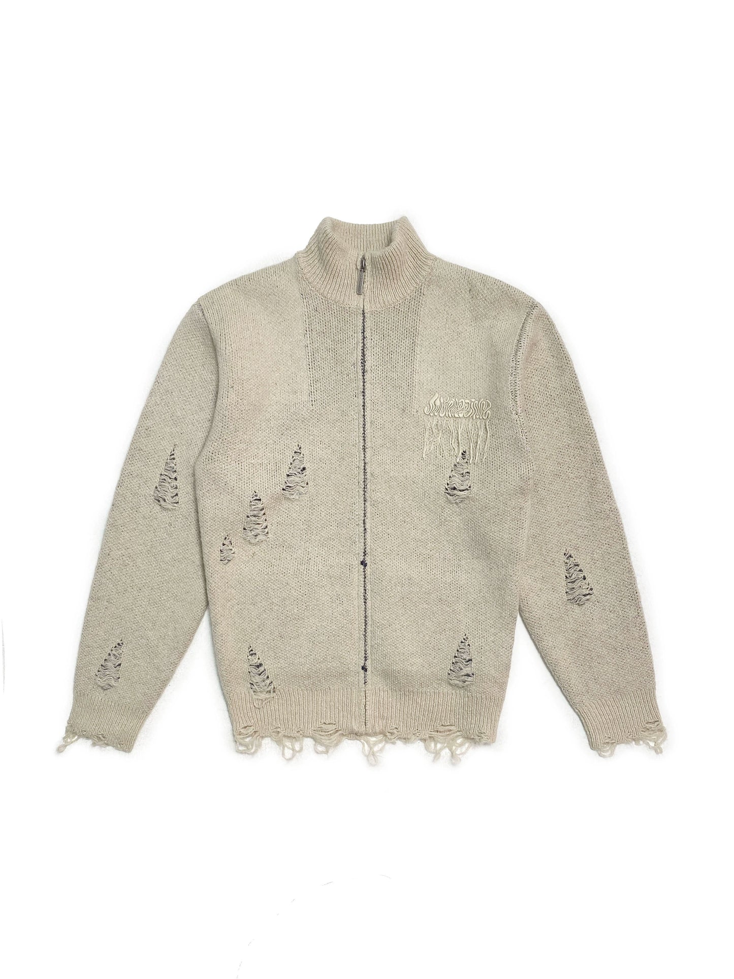 MAISONPRINCE Merino wool Zippered Cardigan Sweater