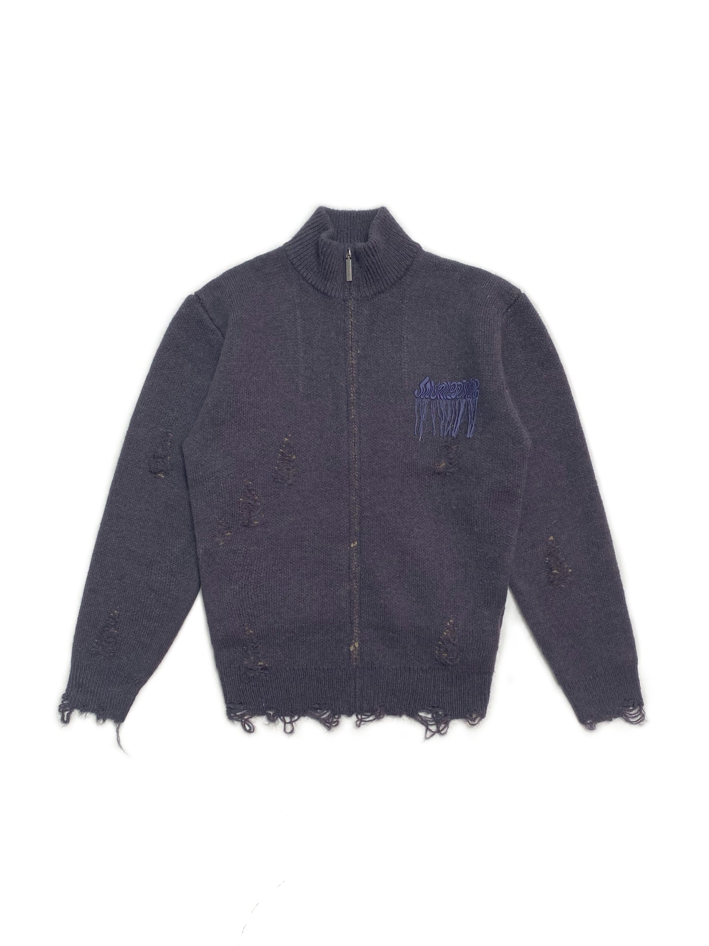 MAISONPRINCE Merino wool Zippered Cardigan Sweater