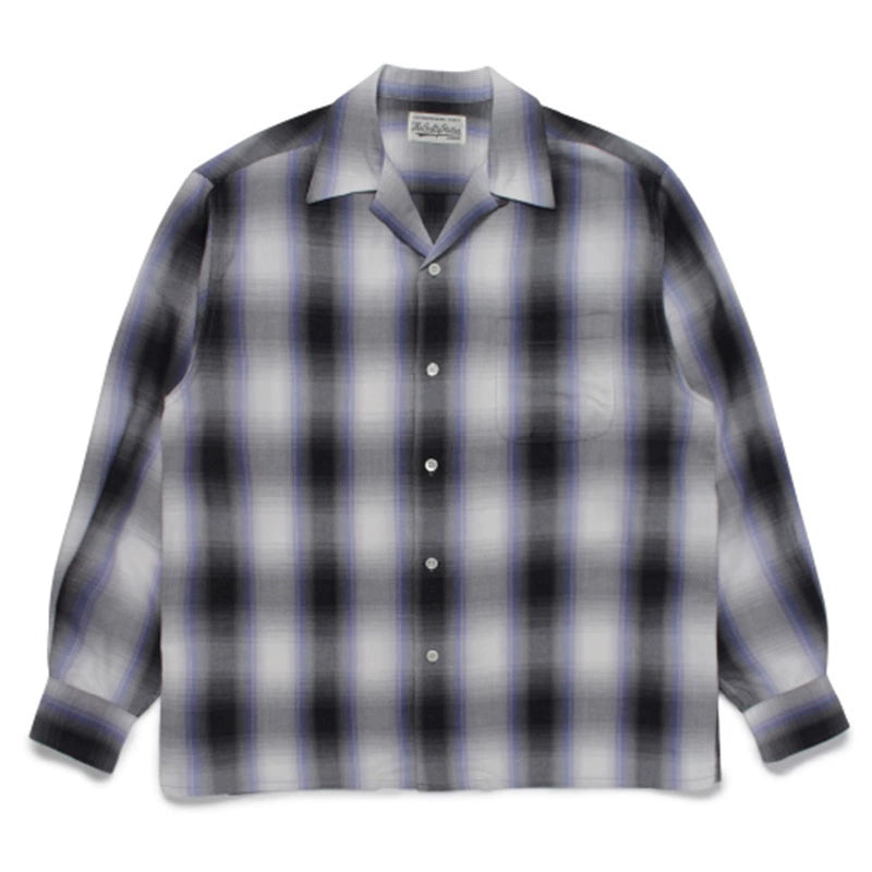 WACKO MARIA Plaid Hawaiian L/S Shirt