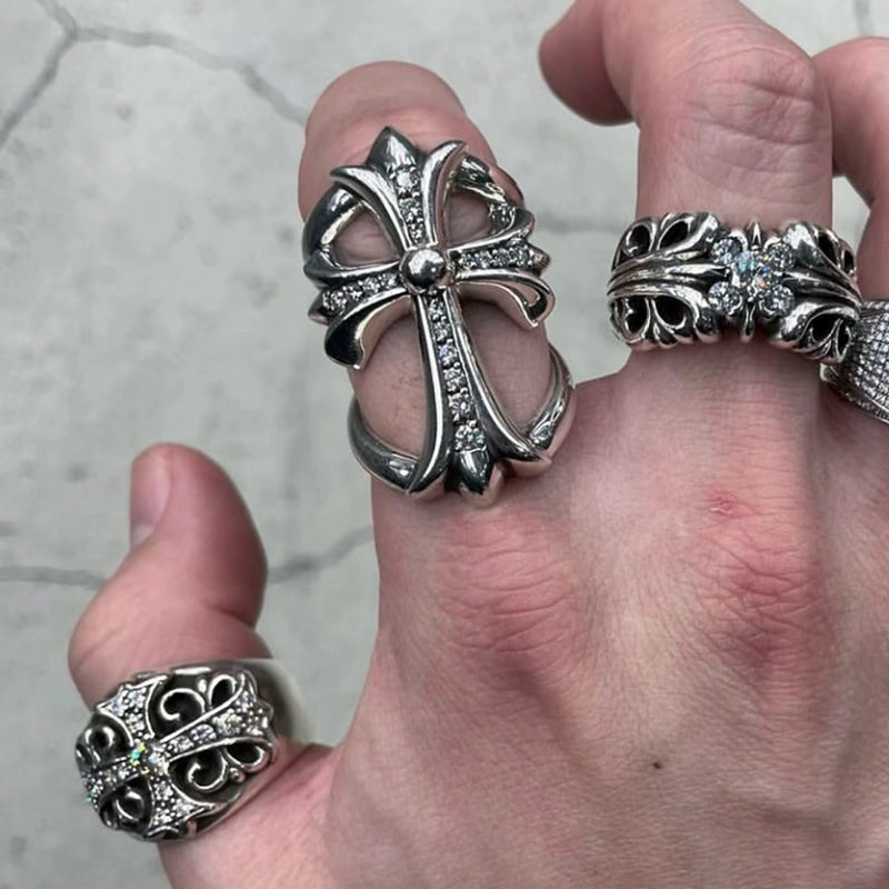 CHROME HEARTS CUT-OUT CROSS RING