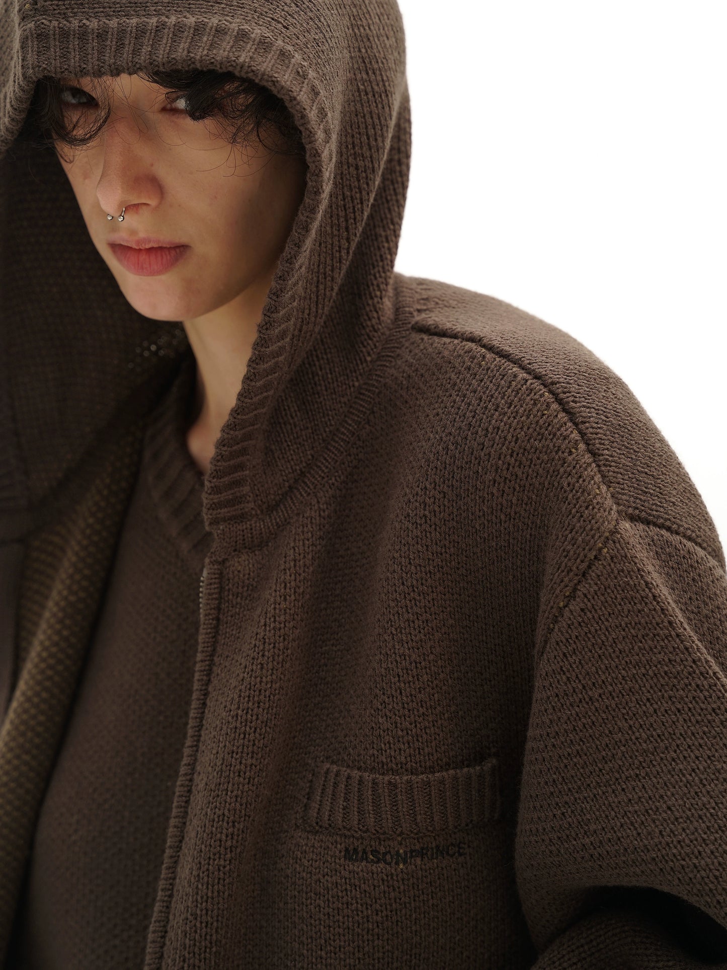 MASONPRINCE Self-Heating Hooded Zipper Cardigan