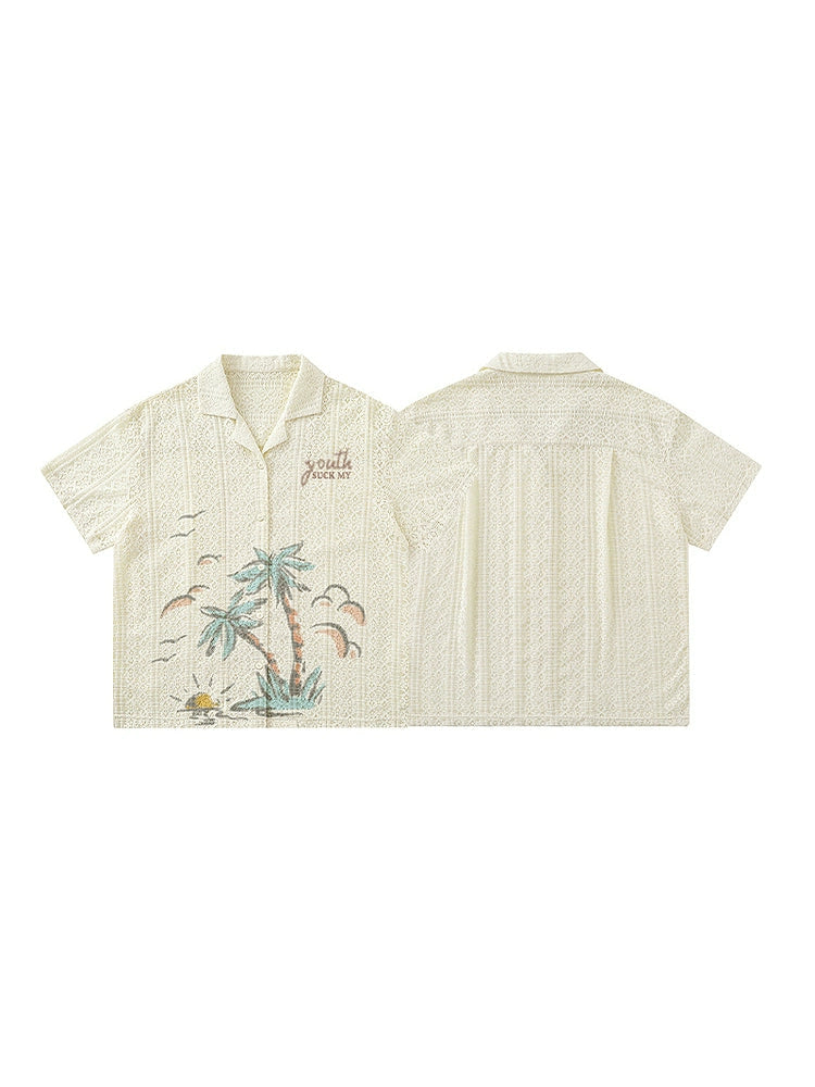NUBI 'Palms' Oversize Summer Short-sleeve Shirt