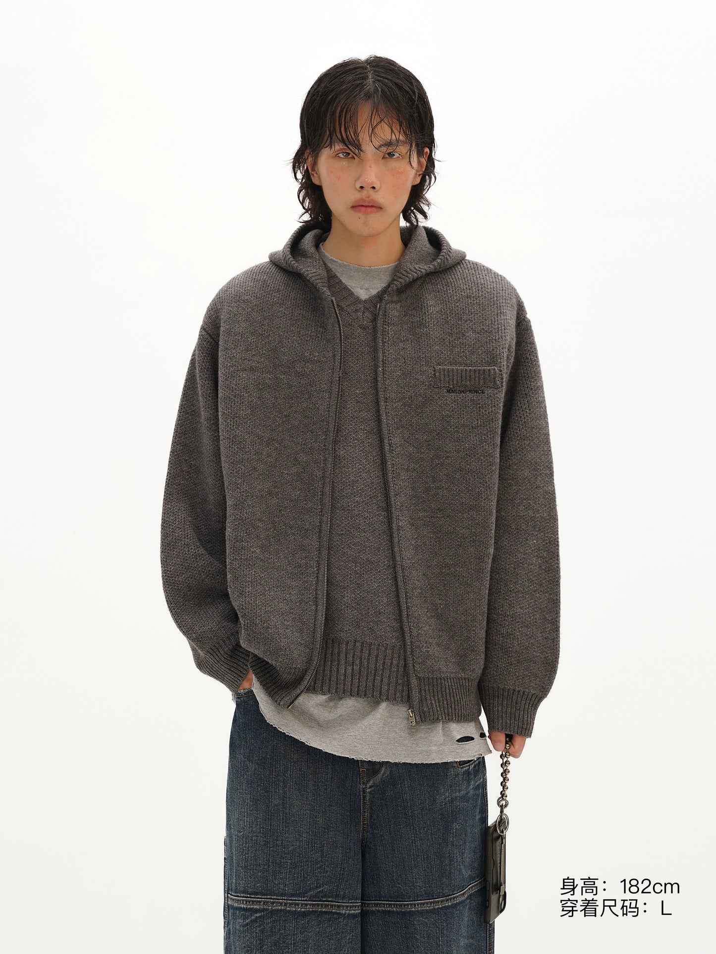 MASONPRINCE Self-Heating Hooded Zipper Cardigan