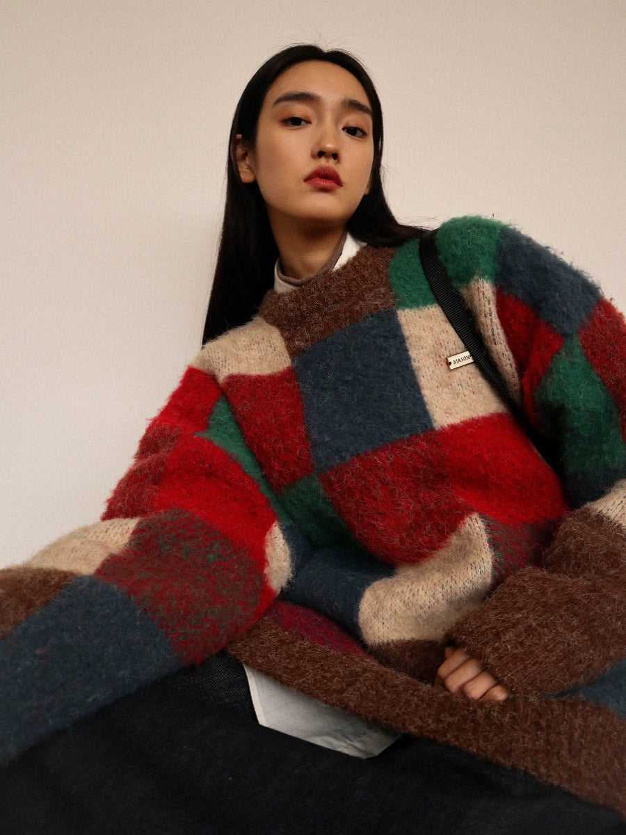 MASONPRINCE Merino Wool Checkerboard Sweater
