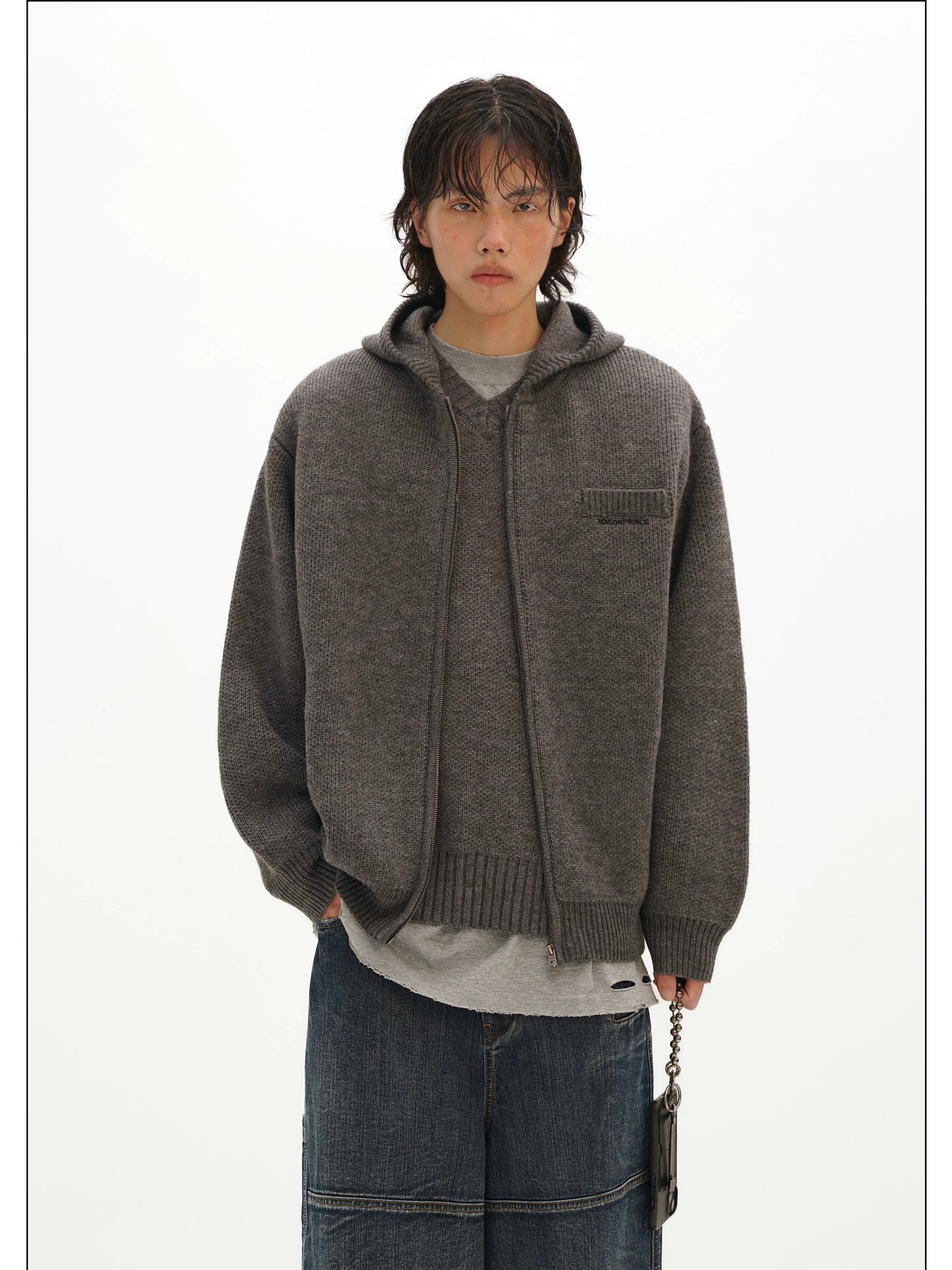 MASONPRINCE Self-Heating Hooded Zipper Cardigan
