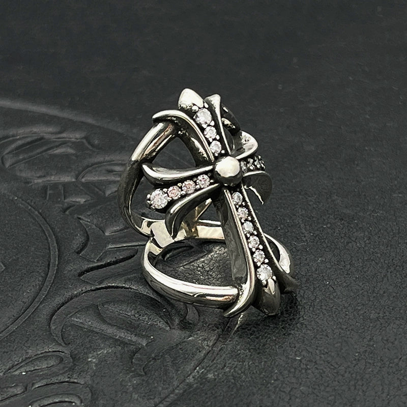 CHROME HEARTS CUT-OUT CROSS RING