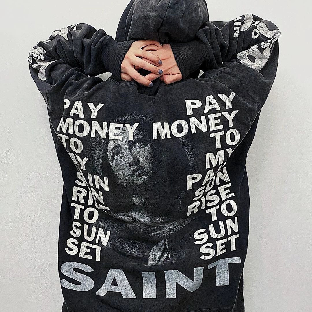 SAINT MICHEAL PTP BURNING MONEY HOODIE