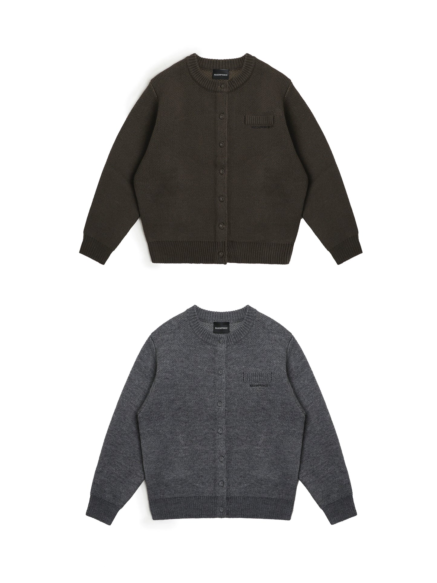 MASONPRINCE Self-Heating Round Neck Button Wool Cardigan