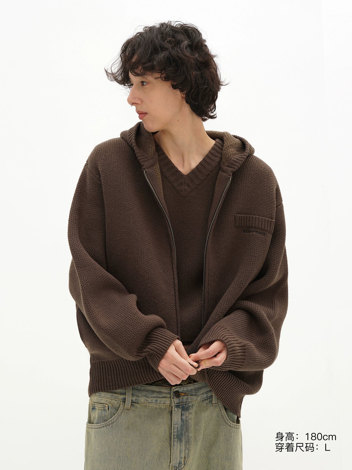 MASONPRINCE Self-Heating Hooded Zipper Cardigan