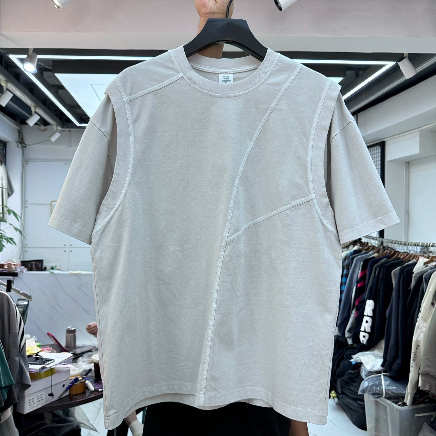 NUBI 'Studded' Oversize Crew neck T-shirt