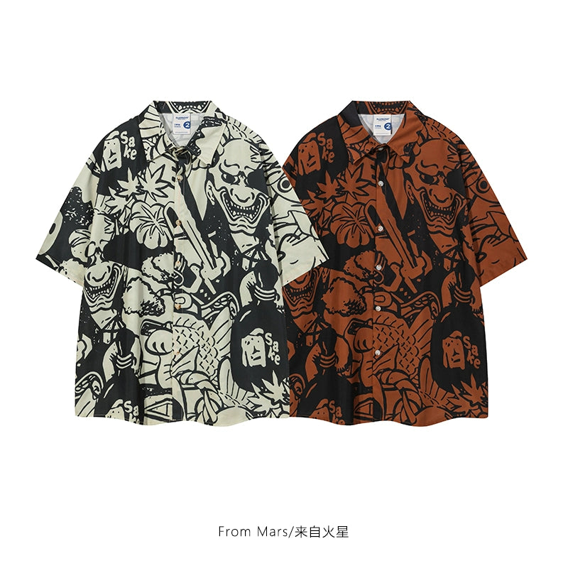 NUBI 'Bald Samurai' Japanese manga Short-sleeve Shirt