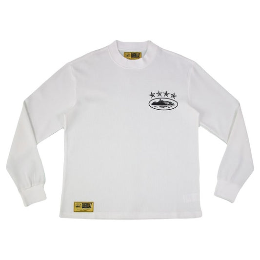 CORTEIZ 5 STARZ ALCATRAZ WAFFLE Long-Sleeve T-shirt [White]