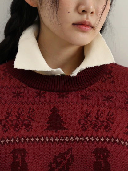 MASONPRINCE New Year's Eve Crewneck Cotton Sweater