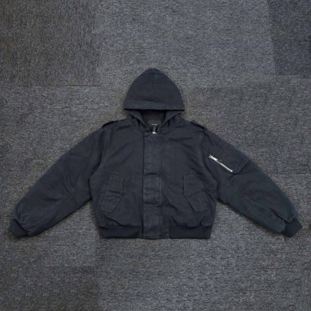ENTIRE W2 BOMBER WASHED DISTRESSED JACKET