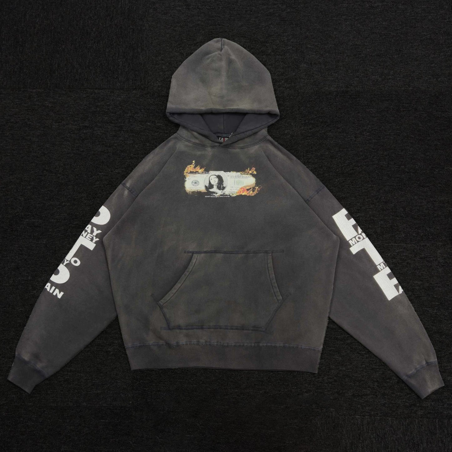 SAINT MICHEAL PTP BURNING MONEY HOODIE