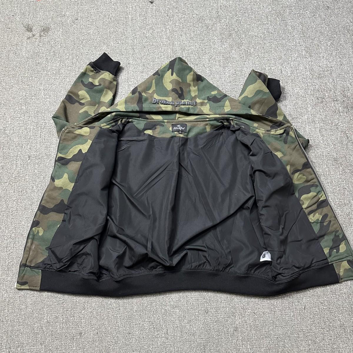 BROKEN PLANET CAMO ZIP-UP HOODIE