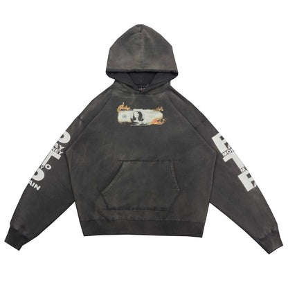 SAINT MICHEAL PTP BURNING MONEY HOODIE