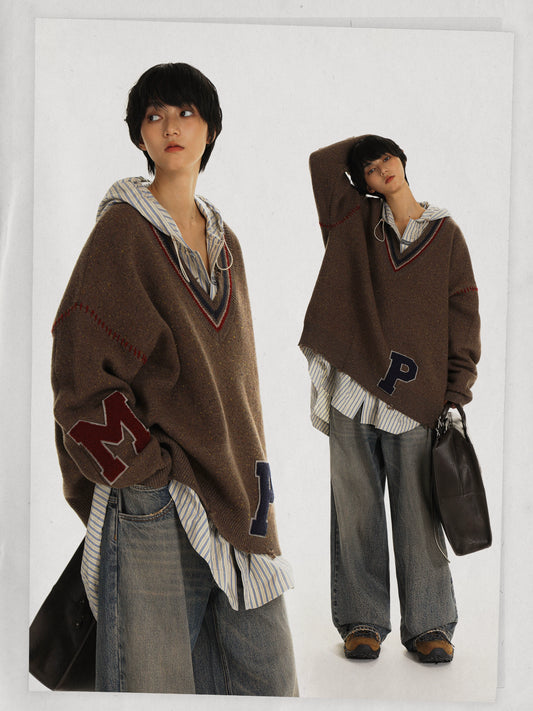 MASONPRINCE MP Cashmere Layered Loose Sweater