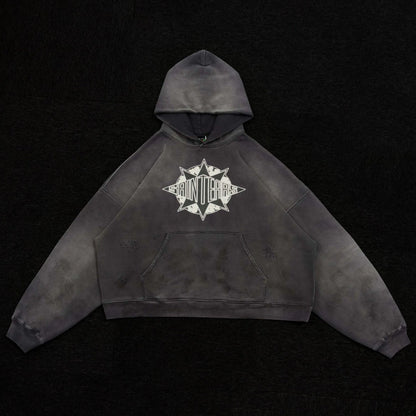 SAINT TEARS PENTAGRAM OLD WASHED HOODIE