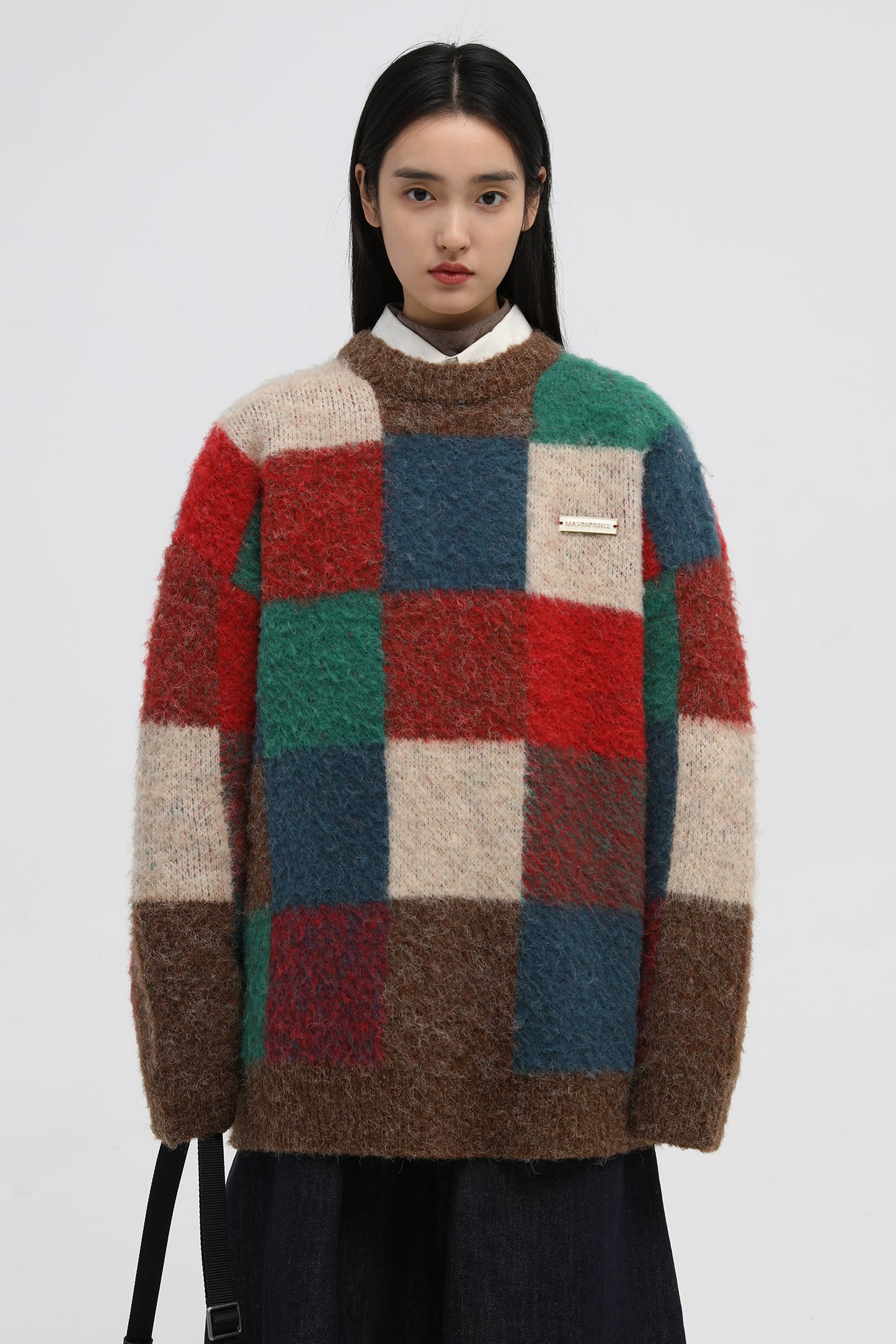 MASONPRINCE Merino Wool Checkerboard Sweater