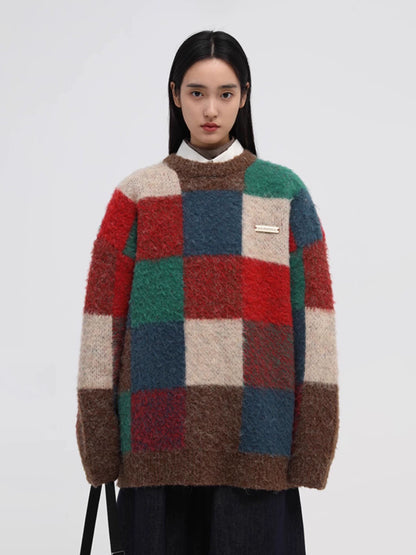 MASONPRINCE Merino Wool Checkerboard Sweater