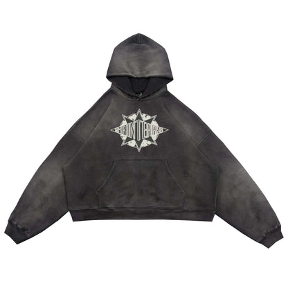 SAINT TEARS PENTAGRAM OLD WASHED HOODIE