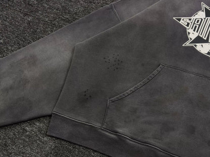 SAINT TEARS PENTAGRAM OLD WASHED HOODIE