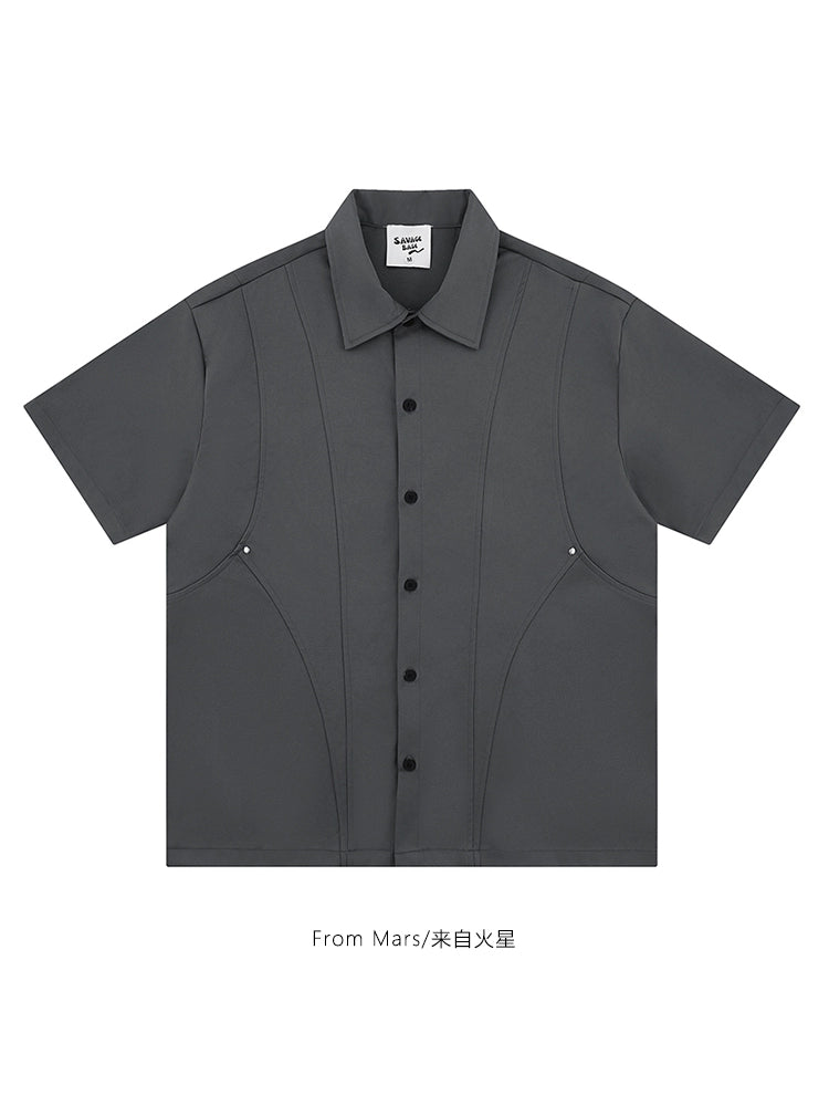 NUBI 'Cases' Loose-fitting Short-sleeved Shirt