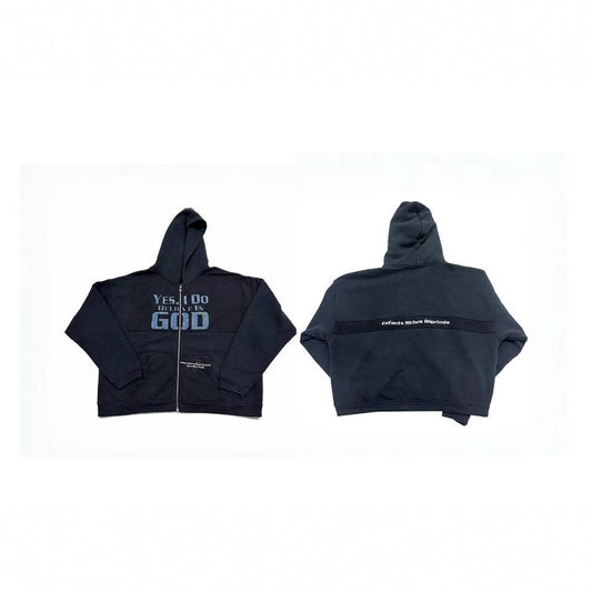 ENFANT RICHE DEPRIME YES I DO BELIEVE IN GOD ZIP-UP HOODIE