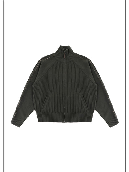 MASONPRINCE 90 Sport-patch Wool Sweater Cardigan