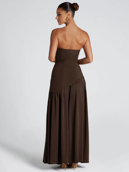 THE 'Lucasta' BAND COLLAR LONG DRESS