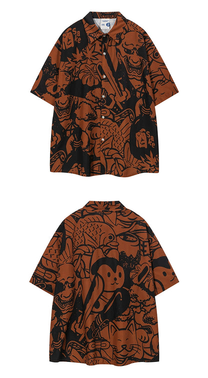 NUBI 'Bald Samurai' Japanese manga Short-sleeve Shirt