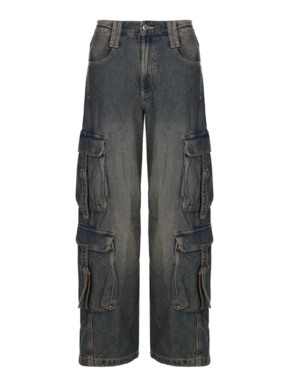 Denim Multi-pocket Cargo Pant