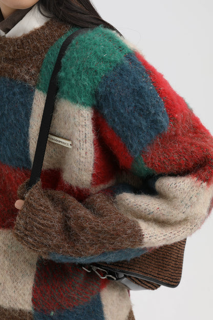 MASONPRINCE Merino Wool Checkerboard Sweater