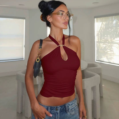 Beebe Knot-Front Halter Neck