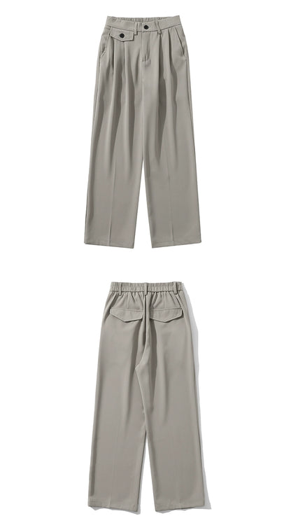 NUBI Wide-leg Front Print Loose Pant