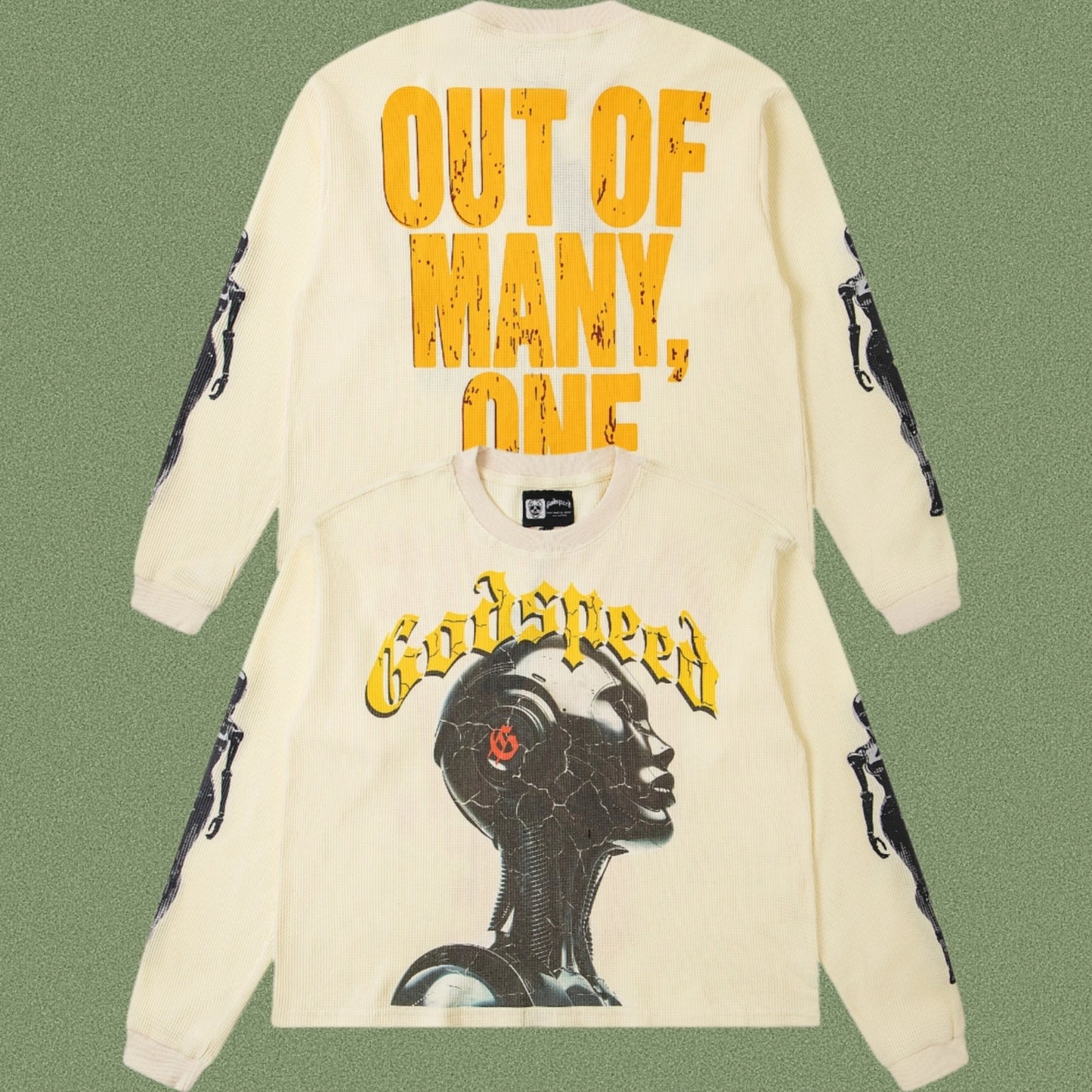 Godspeed Classic Skull Print West Coast Long Sleeve T-Shirt