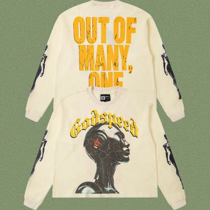 Godspeed Classic Skull Print West Coast Long Sleeve T-Shirt