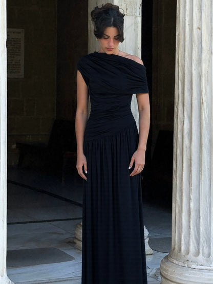 The Callan Elegant Slim Drape Dress