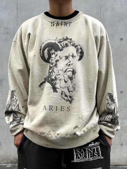 SAINT MICHEAL x ARISE RAGLAN Statue Crewneck Sweatshirt