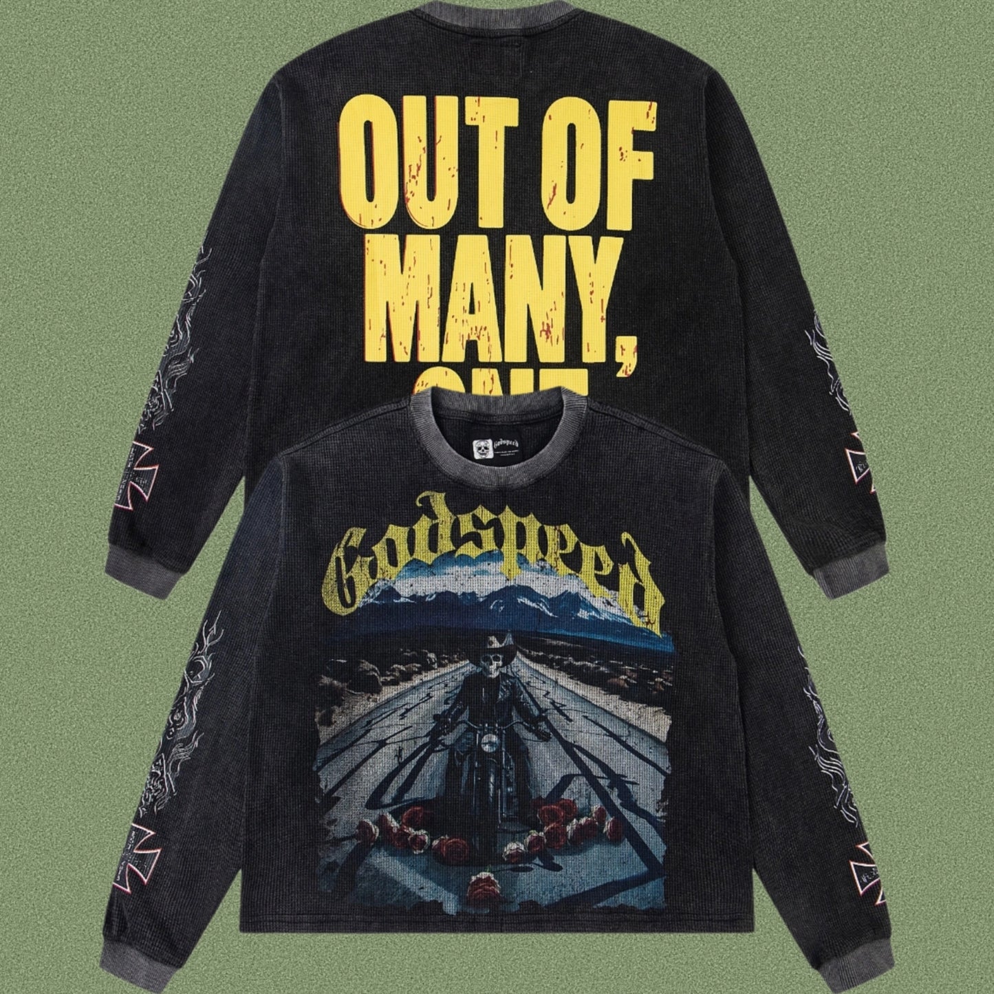 Godspeed Classic Skull Print West Coast Long Sleeve T-Shirt