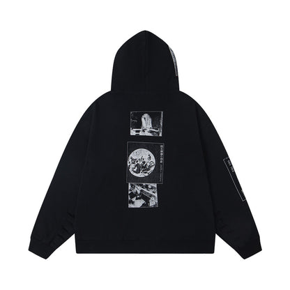 ENFANT RICHE DEPRIME ASSEMBLAGE ZIP HOODIE HEATHER GREY